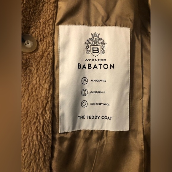 ARITZIA BABATON ATELIER TEDDY COAT SHORT BROWN CAMEL SIZE 2 MEDIUM LARGE WOOL - Picture 6 of 10